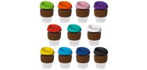 12oz/340ml Clear Plastic Karma Kup Cork Band Silicon Lid