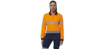 Womens Workcool Hyperfreeze Spliced Long Sleeve Polo With Segment Tape