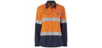 Womens Shieldtec Lenzing FR Hi Vis Spliced Open Front Taped Shirt