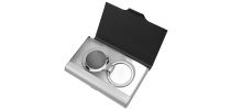 Ebony Key Ring Business Card Holder Set