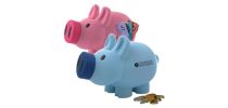 Priscilla (Pink); / Patrick (Blue); Pig Coin Bank 