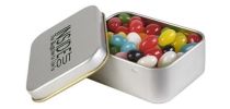 Assorted Colour Jelly Beans In Silver Rectangular Tins