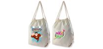 Calico Drawstring Library Backpack