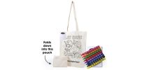 Get Crafty Folding Calico Bag and Crayons