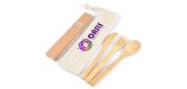 Miso Bamboo Cutlery Set & Straws in Calico Pouch