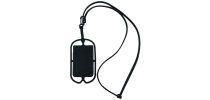 Silicone Lanyard With Mobile Pocket Black
