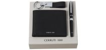 Set Cerruti 1881 Black (rollerball Pen, Key Ring & Wallet)