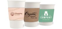 PLA Single Wall Compostable Paper Cups with Cup Sleeve