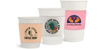 Home Compostable Aqueous Double Wall Paper Cups with Cup Sleeve