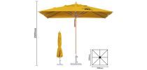 3x3m Wind-resistant Square Stock Colour Outdoor Umbrella