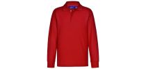 Kids Traditional Poly/Cotton Pique Knit LS Polo
