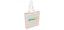 White Calico Bag With Long Handles