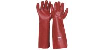 45cm Red Single Dippled PVC Gloves
