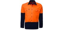 Open Front 2 Tone L/S Shirt