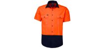 Open Front 2 Tone S/S Shirt