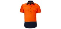 Closed Front S/S 2 Tone Shirt