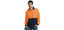 Unisex Adults Hi-Vis Safety Polo - Long Sleeve