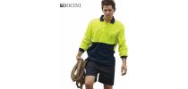 Unisex Adults Hi-Vis Polyface / Cotton Back Polo - L/S