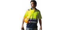 Unisex Adults Hi-Vis Polyface / Cotton back Polo With 3M Reflective Tape