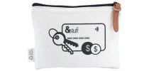 Calico Card & Key Pouch 12.5cm x 17cm
