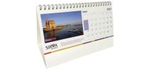 DL 13 page wiro bound tent calendar with printed base 99x 210mm