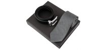 Set Leone Black (belt & Silk Tie)