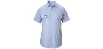 Men Foundations Cotton Chambray Short Sleeve Shirt