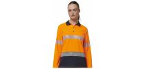 Womens Long Sleeve Hi Vis Taped Polo