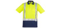 Mens Hi Vis Spliced Polo - Short Sleeve Shoulder Taped