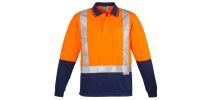 Mens Hi Vis Spliced Polo - Long Sleeve Shoulder Taped