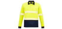 Unisex Hi Vis Segmented L/S Polo - Hoop Taped