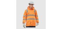 Unisex Hi Vis VIC Rail 4 In 1 Waterproof Jacket