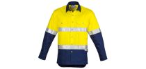 Mens Hi Vis Spliced Industrial Shirt - Hoop Taped