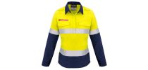 Womens FR Closed Front Hooped Taped Spliced Shirt