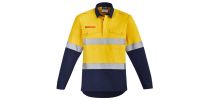 Mens Orange Flame HRC 2 Hoop Taped Closed Front Spliced Shirt