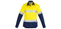 Womens Hi Vis Spliced Industrial Shirt - Hoop Taped