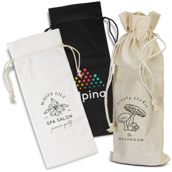 Cotton Wine Drawstring Bag