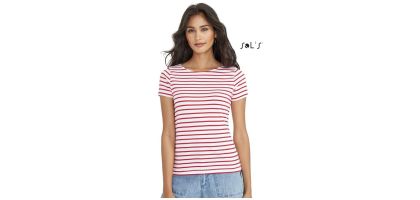 Miles Women's Round Neck Striped T-shirt