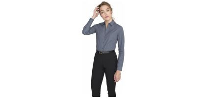 Barnet Women's Long Sleeve Heather Poplin Shirt