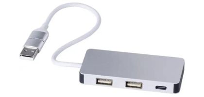 Recycled aluminium USB Hub Layton