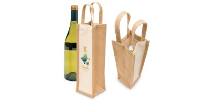 Eco Jute 1 Bottle Wine Bag