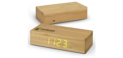 Bamboo Wireless Charging Clock