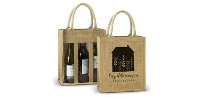 Serena Jute Triple Wine Carrier