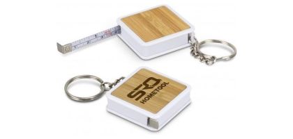 Bamboo Tape Measure Keyring