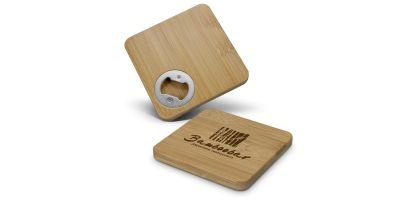 Bamboo Bottle Opener Coaster - Square