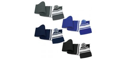 Commodore Scarf and Beanie with Pom Pom Set