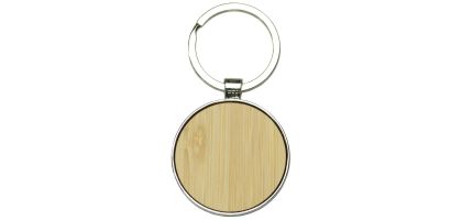 Circlular Recycled Zinc Alloy Keyring with Bamboo