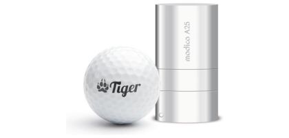 Modico A25 golf ball stamp black ink 25mm round imprint