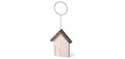 Wooden House Keyring