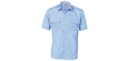 Epaulette Polyester/Cotton Work Shirt - Short Sleeve